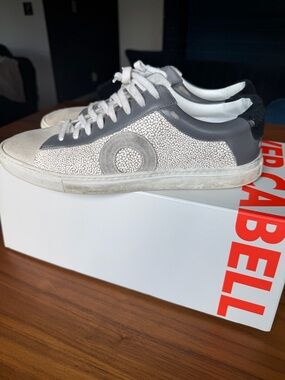 Oliver Cabell Gray & White Low-Top Sneakers